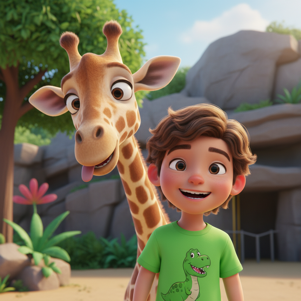 Hispanic boy at the zoo