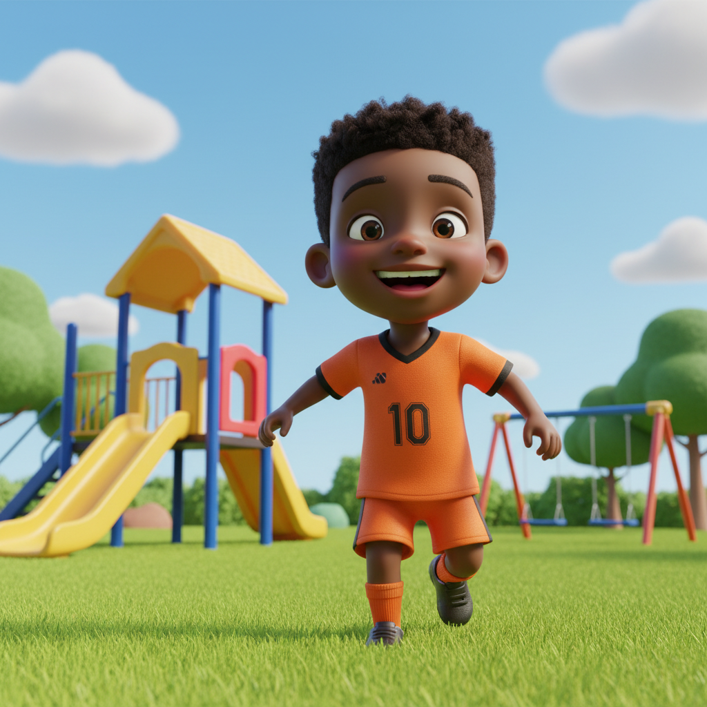 Nigerian boy on playground