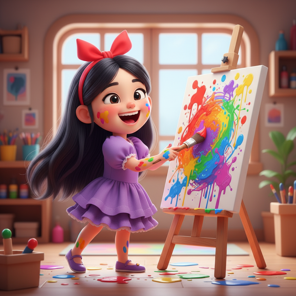 Girl painting